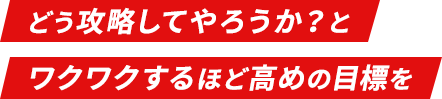 どう攻略してやろうか?と ワクワクするほど高めの目標を